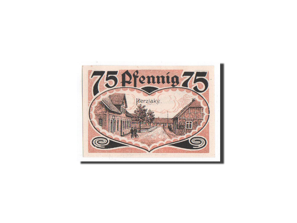 Banconote, Germania, Herzlake, 75 Pfennig, Ville, 1921, 1921-10-01, FDS