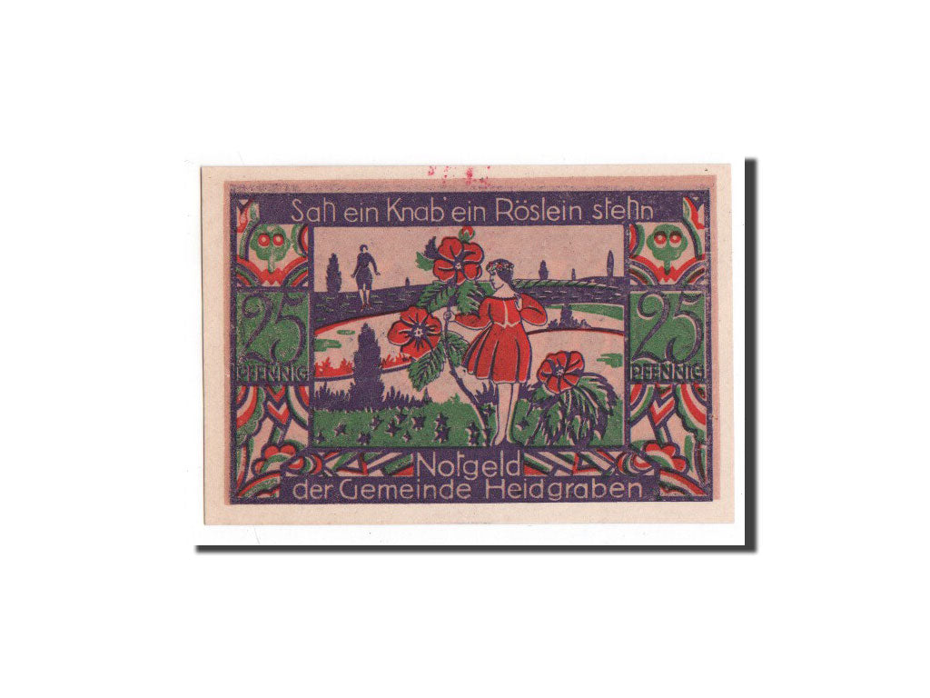 Banconote, Germania, Heidgraben, 25 Pfennig, Fleur, O.D, Undated, FDS