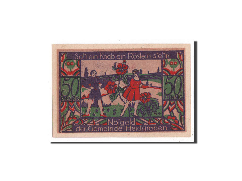 Billet, Allemagne, Heidgraben, 50 Pfennig, Fleur, O.D, Undated, NEUF