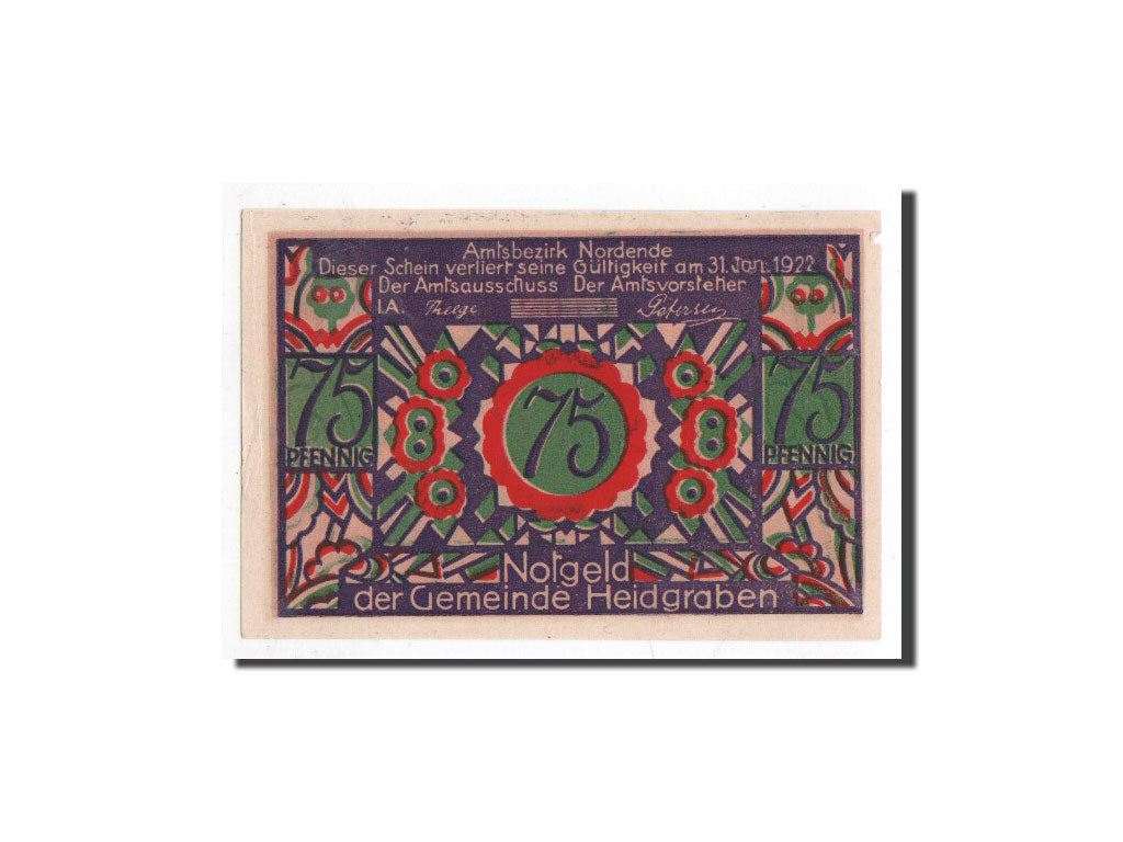 Banconote, Germania, Heidgraben, 75 Pfennig, Fleur, O.D, Undated, FDS