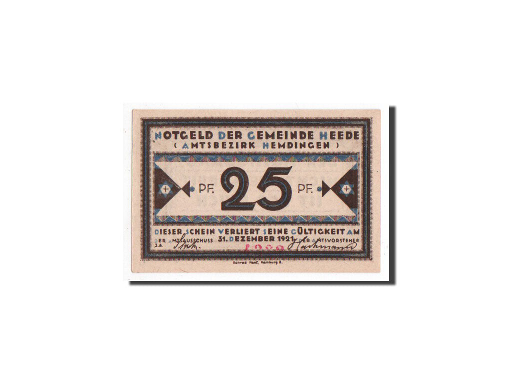 Billet, Allemagne, Heede, 25 Pfennig, Citation, O.D, Undated, NEUF, Mehl:586.1