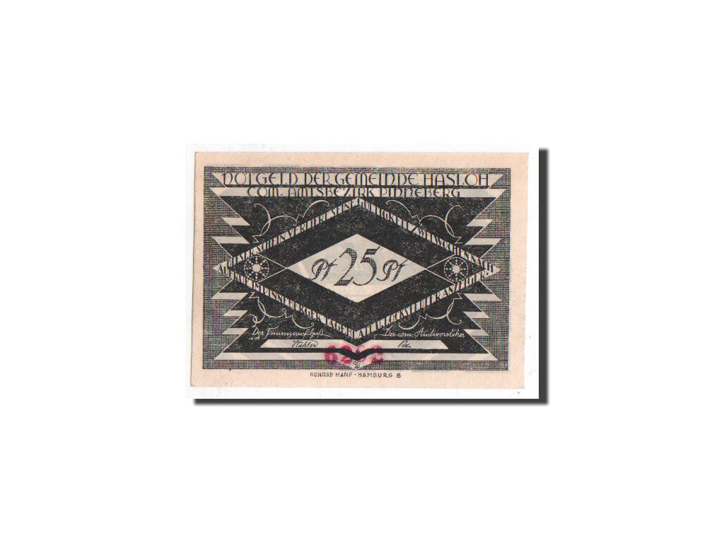 Banknot, Niemcy, Hasloh, 25 Pfennig, personnage, O.D, Undated, UNC(65-70)