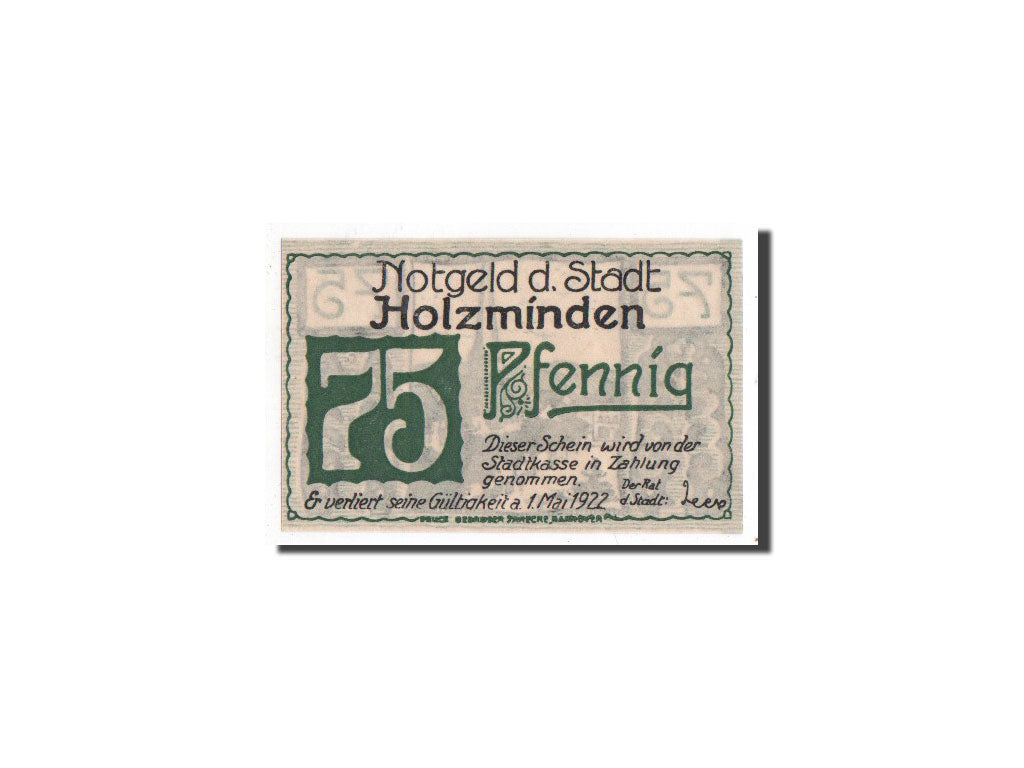 Billete, Alemania, Holzminden, 75 Pfennig, paysage, O.D, Undated, UNC