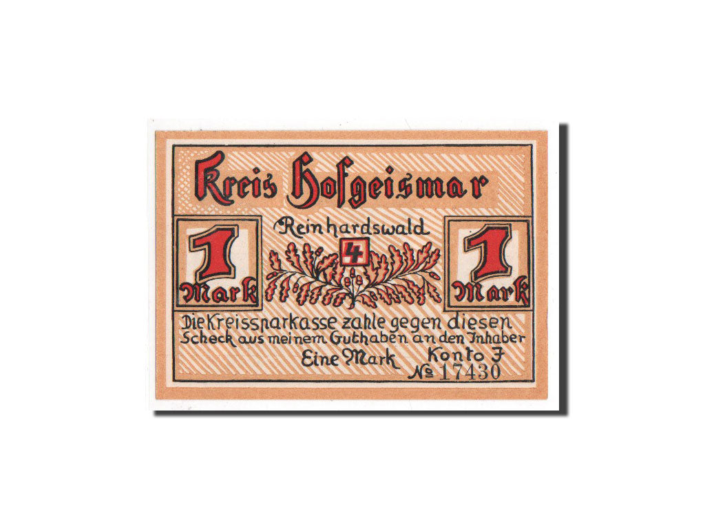 Banconote, Germania, Hofgeisman, 1 Mark, Animaux, O.D, Undated, FDS, Mehl:619.2