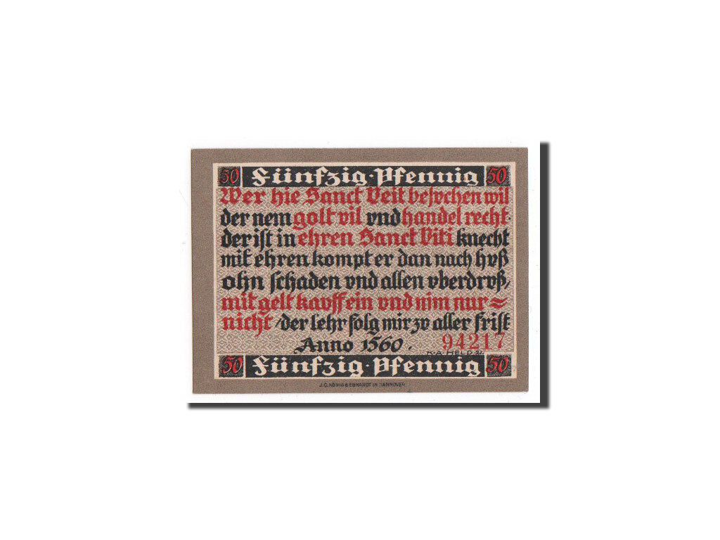 Banconote, Germania, Hoxter Stadt, 50 Pfennig, Citation, 1921, 1921-05-01, FDS
