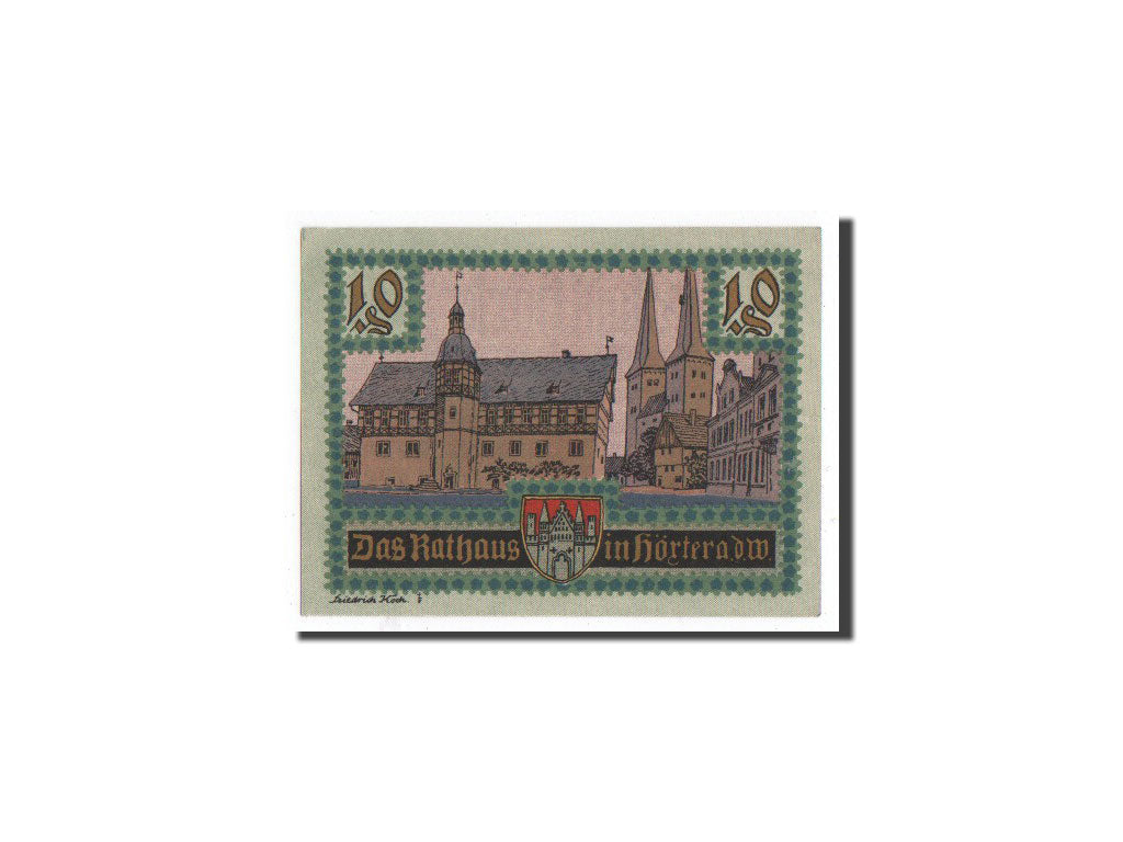 Billet, Allemagne, Hoxter Stadt, 10 Pfennig, château, 1921, 1921-05-01, NEUF