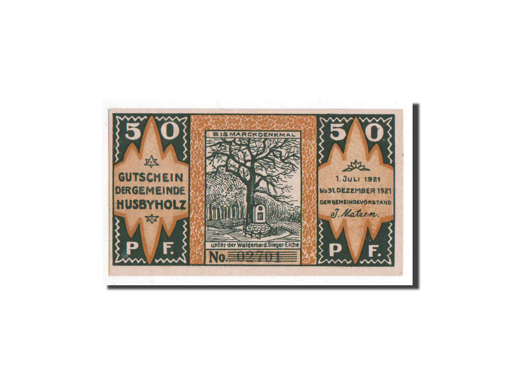 Banknote, Germany, Husbyholz, 50 Pfennig, gare, 1921, 1921-07-01, UNC(65-70)