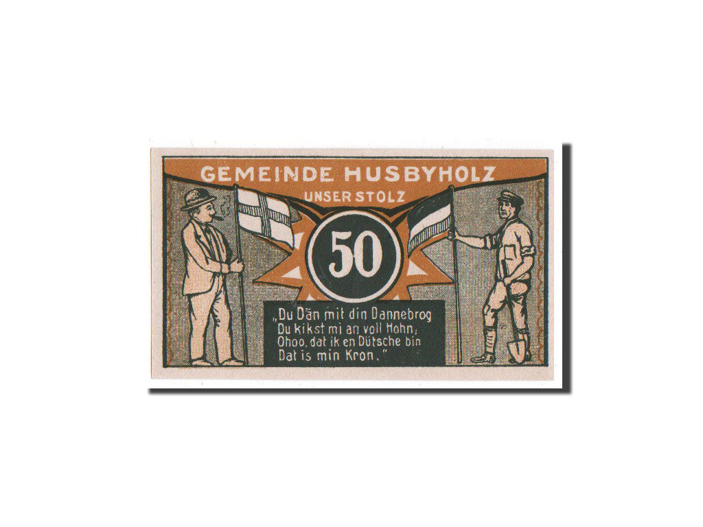 Billet, Allemagne, Husbyholz, 50 Pfennig, drapeau, 1921, 1921-07-01, NEUF