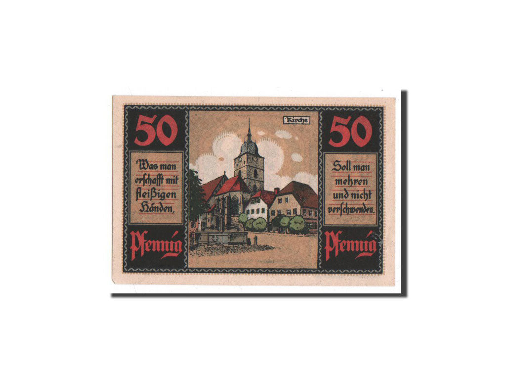 Banknote, Germany, Heldburg, 50 Pfennig, Eglise, 1921, Undated, UNC(65-70)