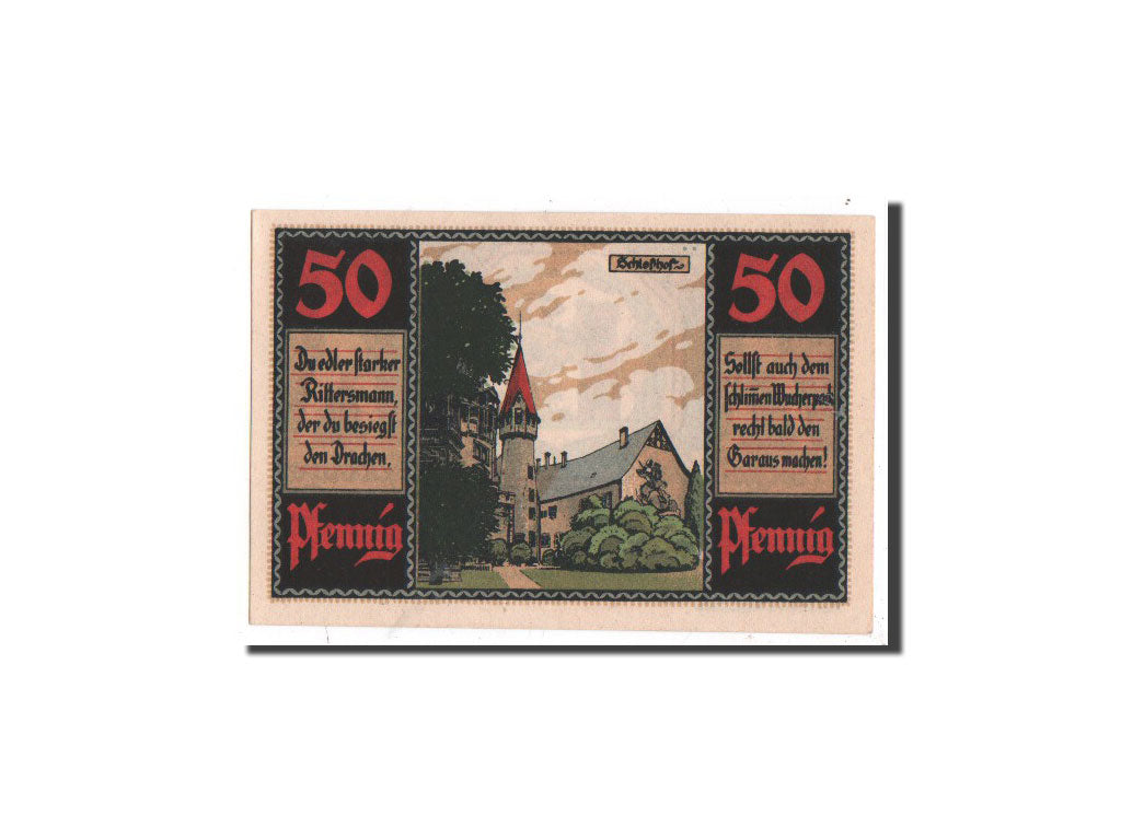 Billet, Allemagne, Heldburg, 50 Pfennig, château, 1921, Undated, NEUF