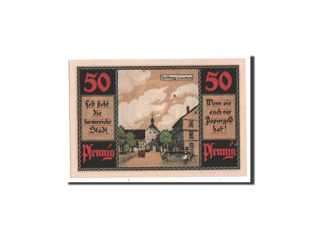 Banknote, Germany, Heldburg, 50 Pfennig, ville basse, 1921, Undated, UNC(65-70)
