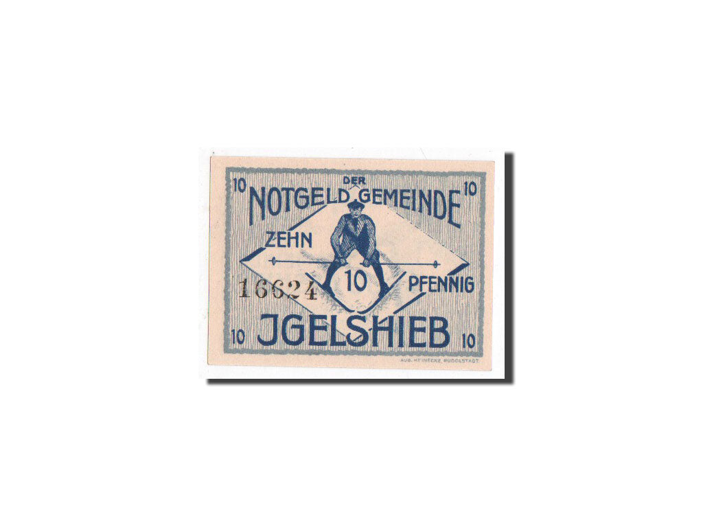 Billet, Allemagne, Igelshieb, 10 Pfennig, ski, 1921, 1921-04-01, NEUF