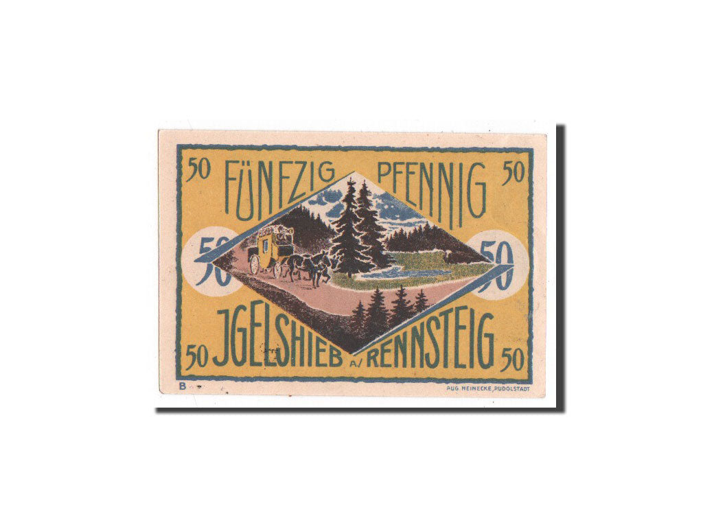 Banknote, Germany, Igelshieb, 50 Pfennig, Foret, 1921, 1921-04-01, UNC(65-70)
