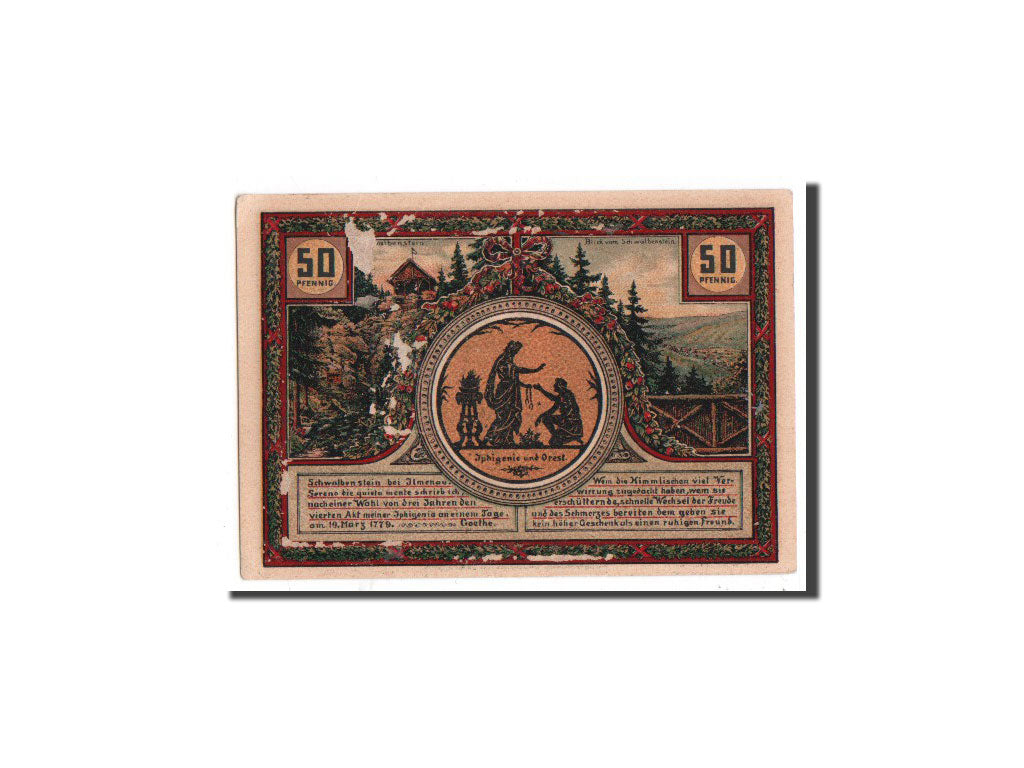 Biljet, Duitsland, Llmenau, 50 Pfennig, paysage, 1921, Undated, NIEUW