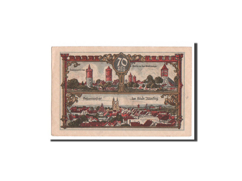 Billete, Alemania, Jüterbog, 70 Pfennig, château, 1920, 1920-10-01, UNC