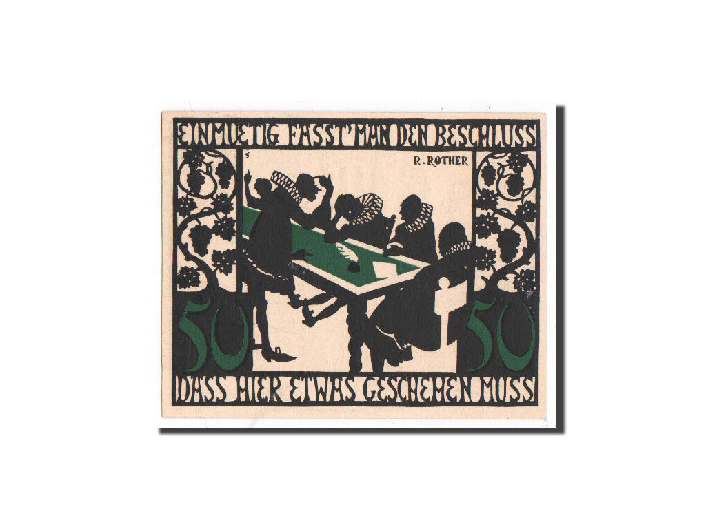 Biljet, Duitsland, Kitzingen, 50 Pfennig, table, 1921, 1921-03-01, NIEUW