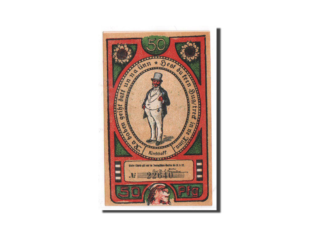 Biljet, Duitsland, Hamburg, 50 Pfennig, cascade, O.D, Undated, NIEUW