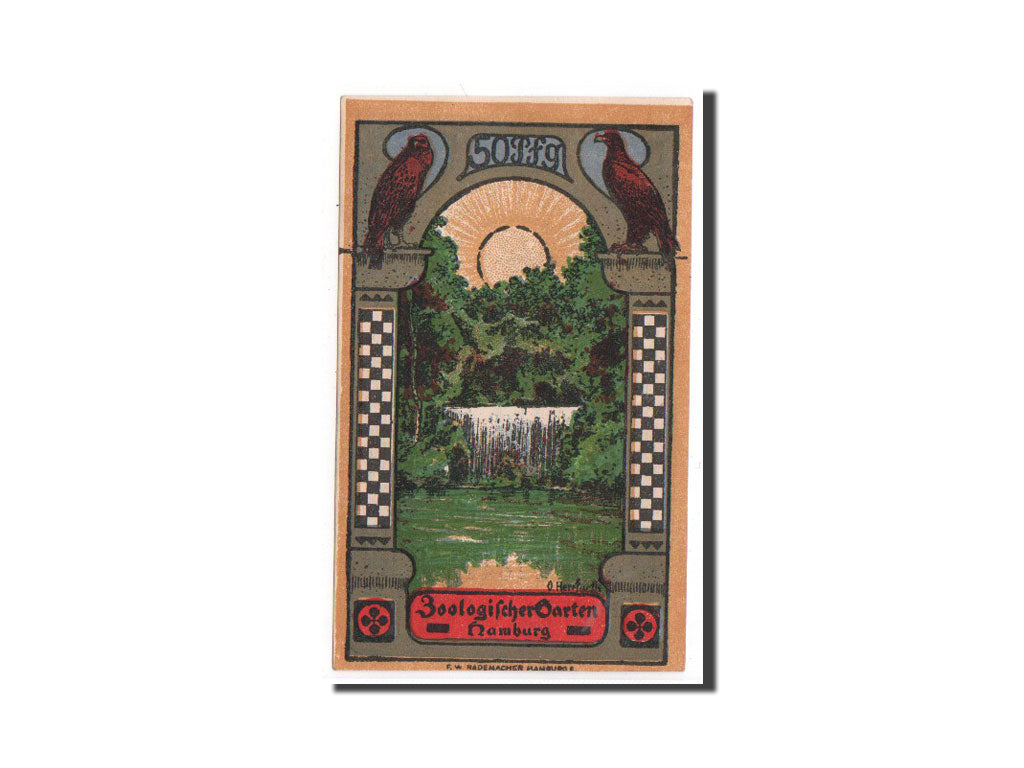 Biljet, Duitsland, Hamburg, 50 Pfennig, cascade, O.D, Undated, NIEUW