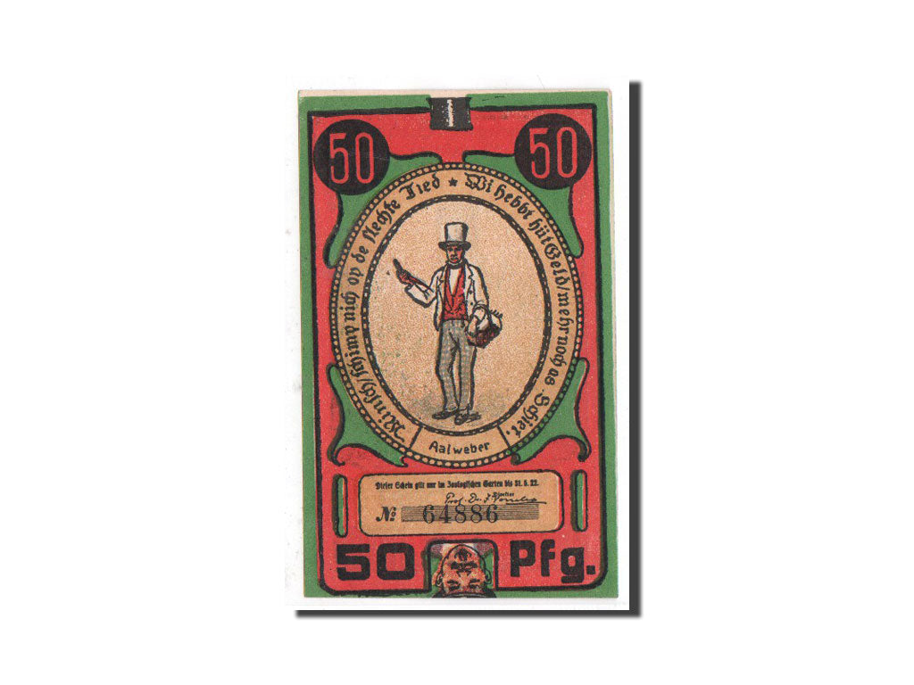 Billete, Alemania, Hamburg, 50 Pfennig, sanglier, O.D, Undated, UNC, Mehl:563.2a