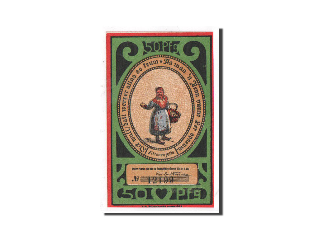 Biljet, Duitsland, Hamburg, 50 Pfennig, paysage, O.D, Undated, NIEUW