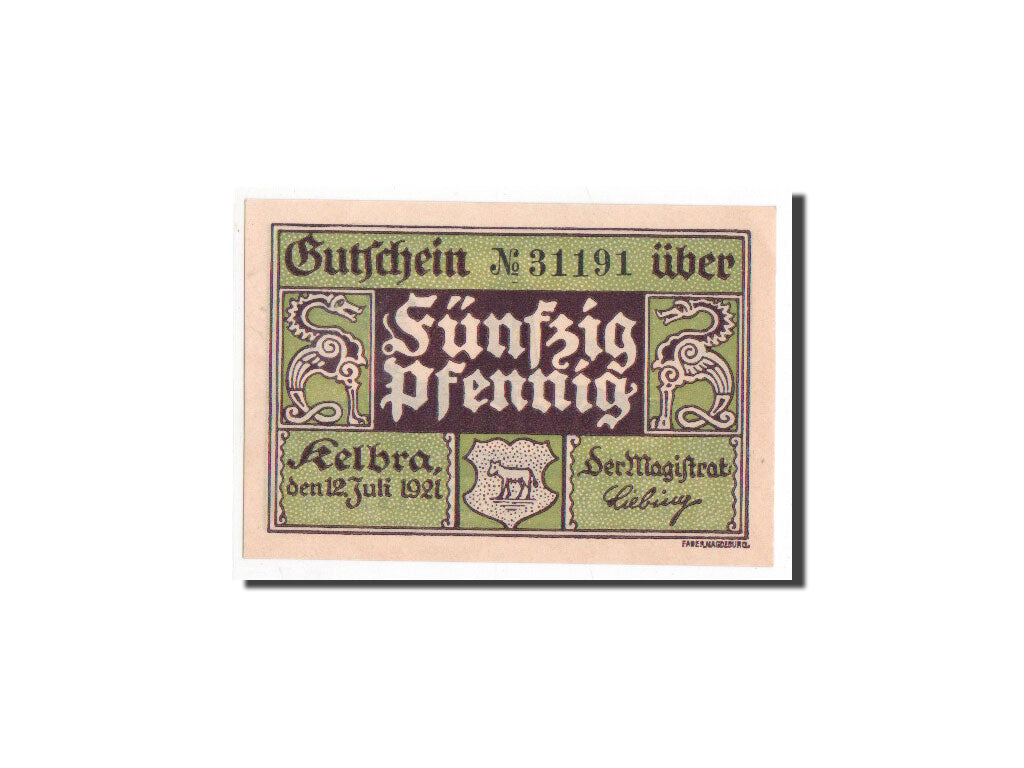 Banknote, Germany, Kelbra, 50 Pfennig, Monument, 1921, 1921-07-12, UNC(65-70)