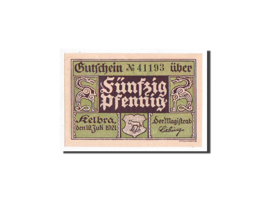 Banknote, Germany, Kelbra, 50 Pfennig, paysage, 1921, 1921-07-12, UNC(65-70)