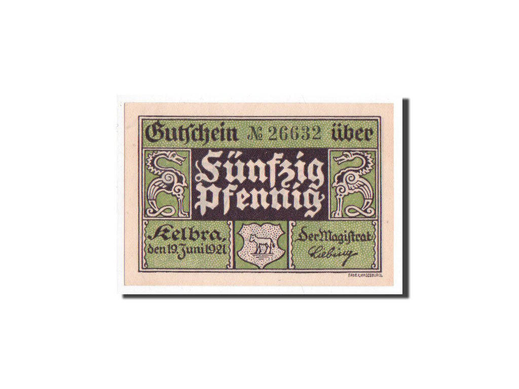 Geldschein, Deutschland, Kelbra, 50 Pfennig, personnage, 1921, 1921-06-19, UNZ