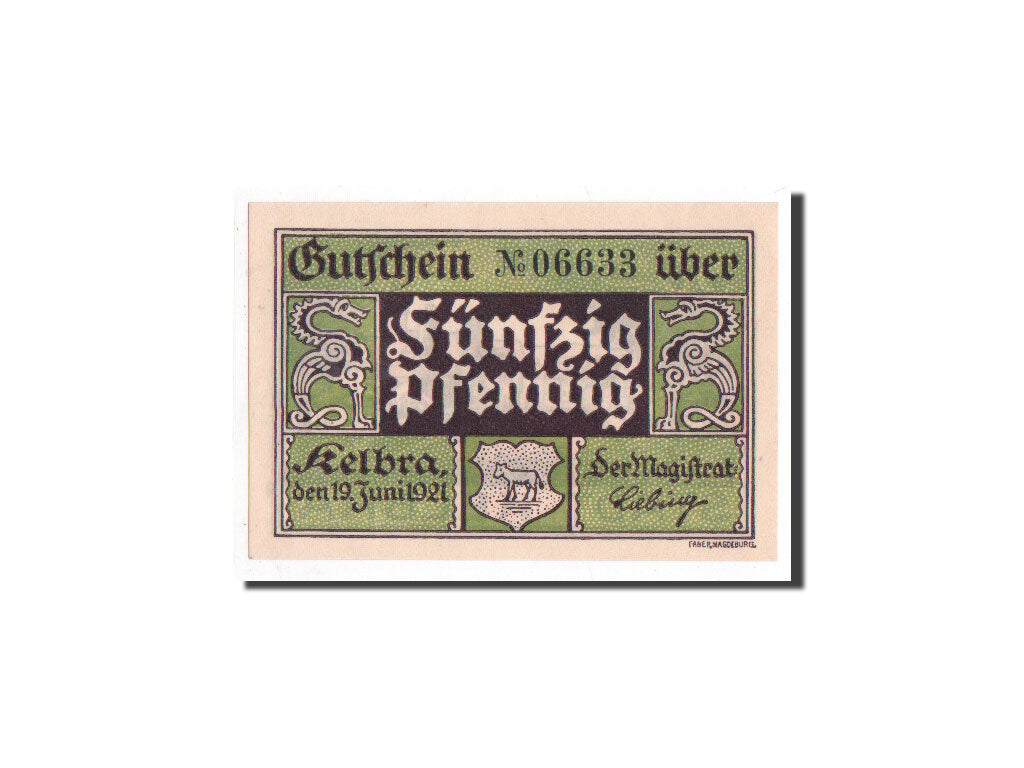 Banknote, Germany, Kelbra, 50 Pfennig, paysage, 1921, 1921-06-19, UNC(65-70)