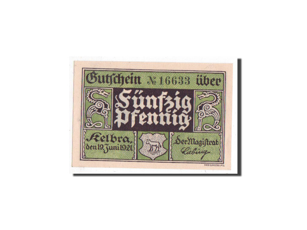 Geldschein, Deutschland, Kelbra, 50 Pfennig, paysage, 1921, 1921-06-19, UNZ