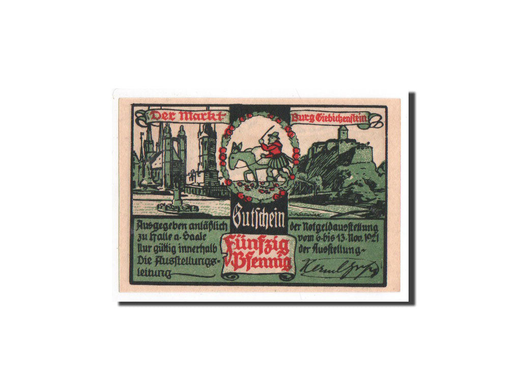 Biljet, Duitsland, Halle a.d. Saale, 50 Pfennig, cheval, 1921, 1921-11-06