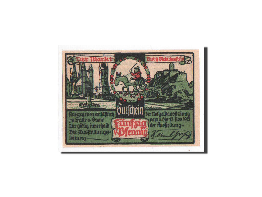 Biljet, Duitsland, Halle a.d. Saale, 50 Pfennig, personnage, 1921, 1921-11-06