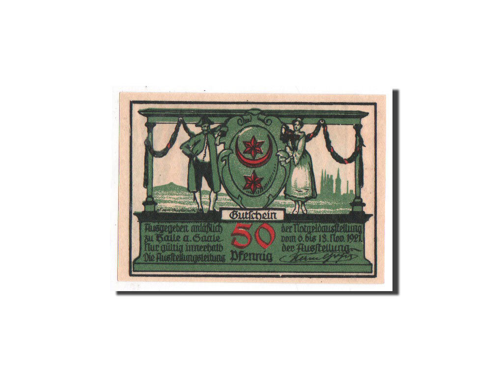 Biljet, Duitsland, Halle a.d. Saale, 50 Pfennig, paysage, 1921, 1921-11-06