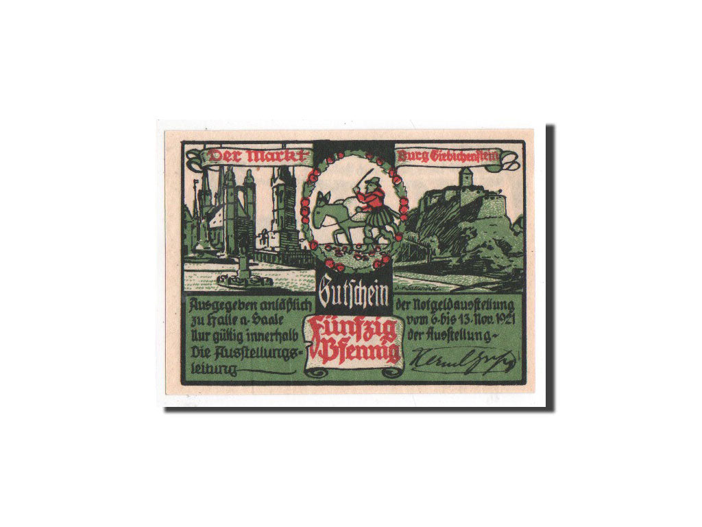 Geldschein, Deutschland, Halle a.d. Saale, 50 Pfennig, chevaux, 1921