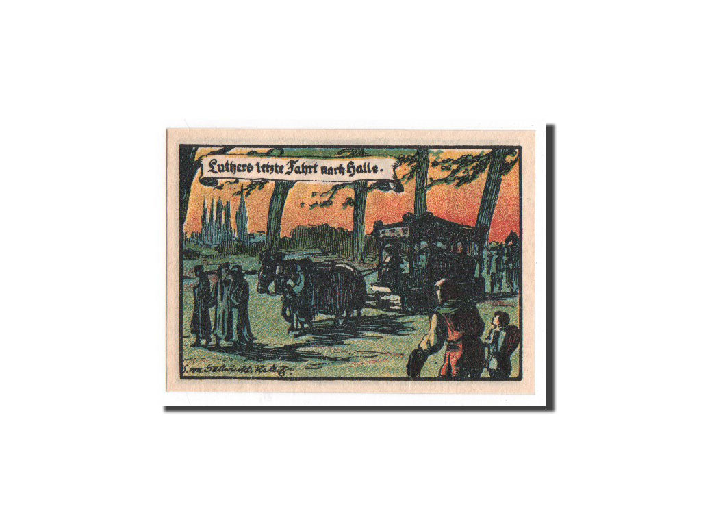 Geldschein, Deutschland, Halle a.d. Saale, 50 Pfennig, chevaux, 1921