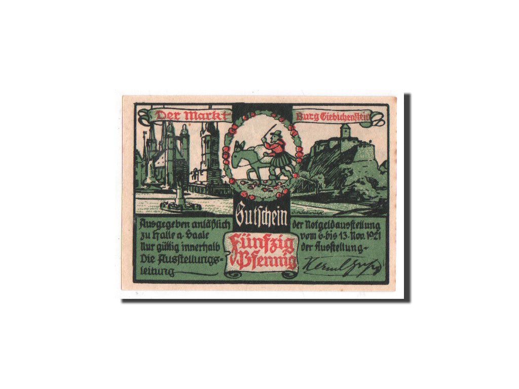 Banknot, Niemcy, Halle a.d. Saale, 50 Pfennig, cochon, 1921, 1921-11-06