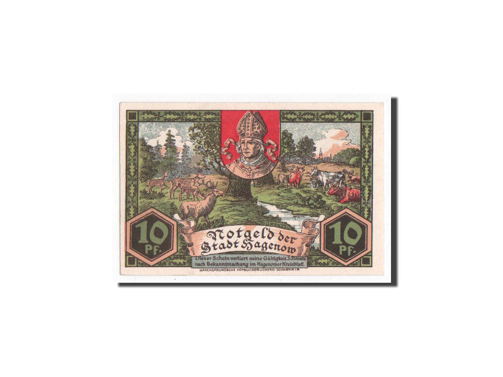 Biljet, Duitsland, Hagenow, 10 Pfennig, prairie, 1921, Undated, NIEUW