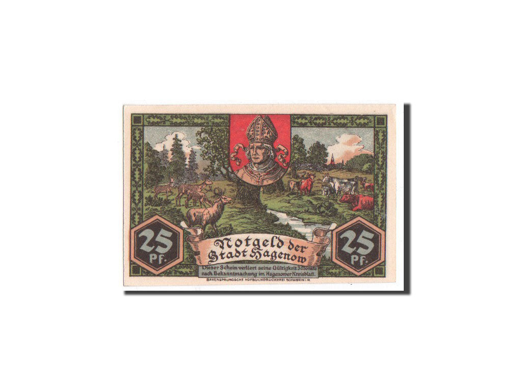 Biljet, Duitsland, Hagenow, 25 Pfennig, prairie, 1921, Undated, NIEUW
