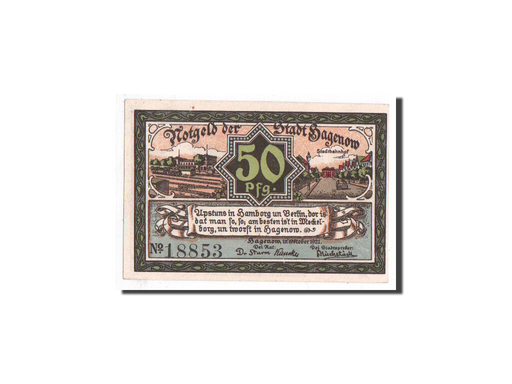 Geldschein, Deutschland, Hagenow, 50 Pfennig, prairie, 1921, Undated, UNZ