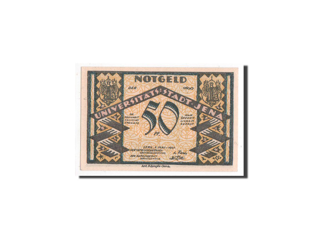 Biljet, Duitsland, Jena Stadt, 50 Pfennig, village, 1921, 1921-05-01, NIEUW