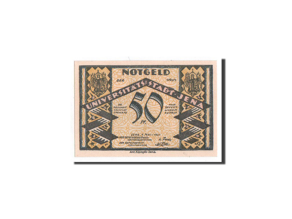Biljet, Duitsland, Jena Stadt, 50 Pfennig, paysage, 1921, 1921-05-01, NIEUW