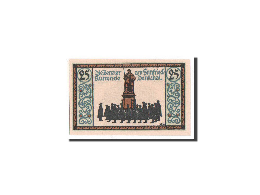 Biljet, Duitsland, Jena Stadt, 25 Pfennig, statue, 1921, 1921-05-01, NIEUW