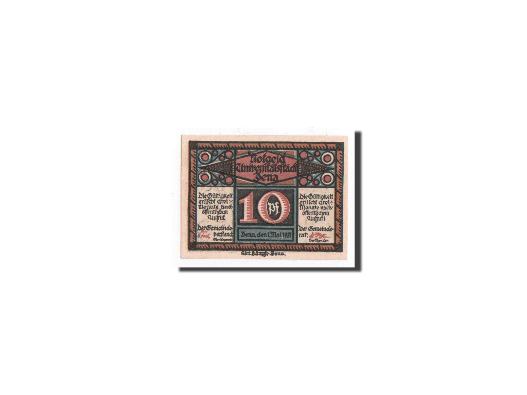 Biljet, Duitsland, Jena Stadt, 10 Pfennig, personnage, 1921, 1921-05-01, NIEUW