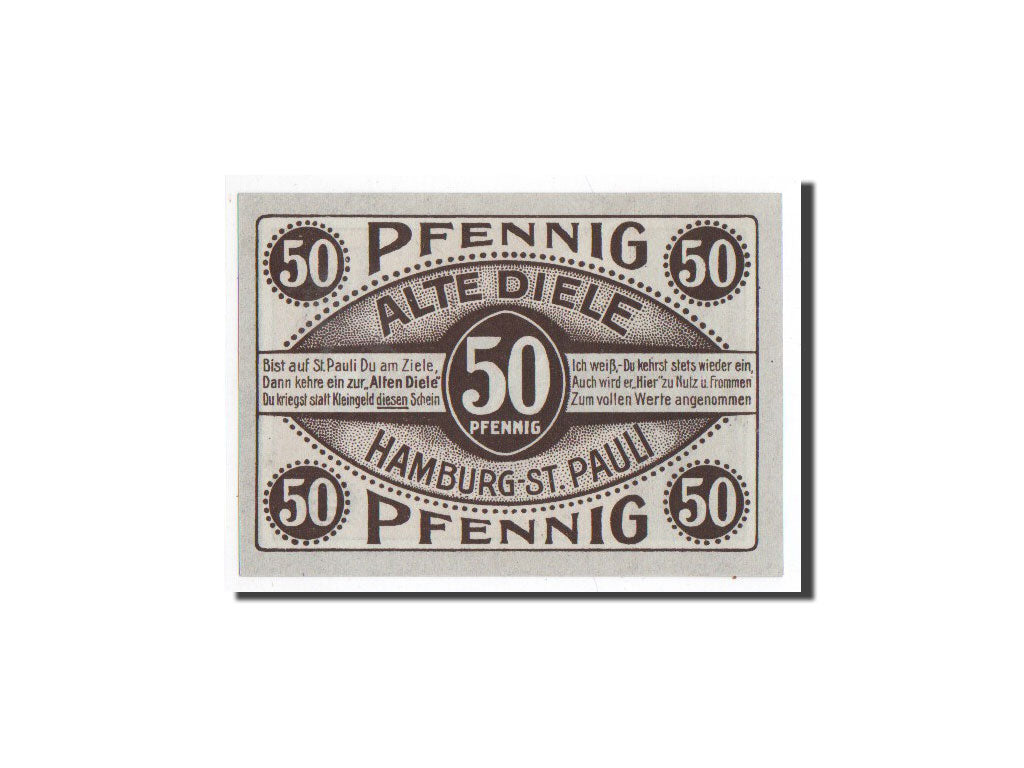 Geldschein, Deutschland, Hamburg, 50 Pfennig, personnage 3, O.D, Undated, UNZ