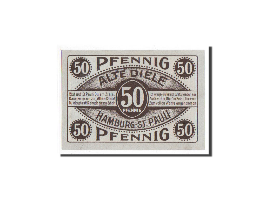 Biljet, Duitsland, Hamburg, 50 Pfennig, personnage 4, O.D, Undated, NIEUW