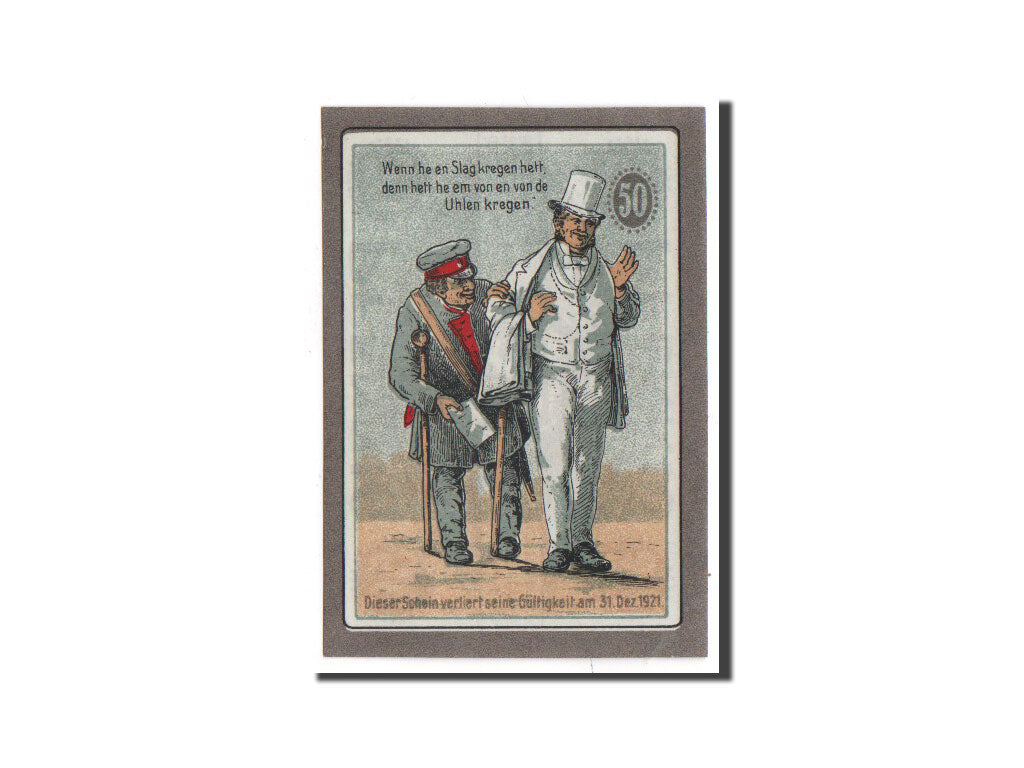 Biljet, Duitsland, Hamburg, 50 Pfennig, personnage 4, O.D, Undated, NIEUW