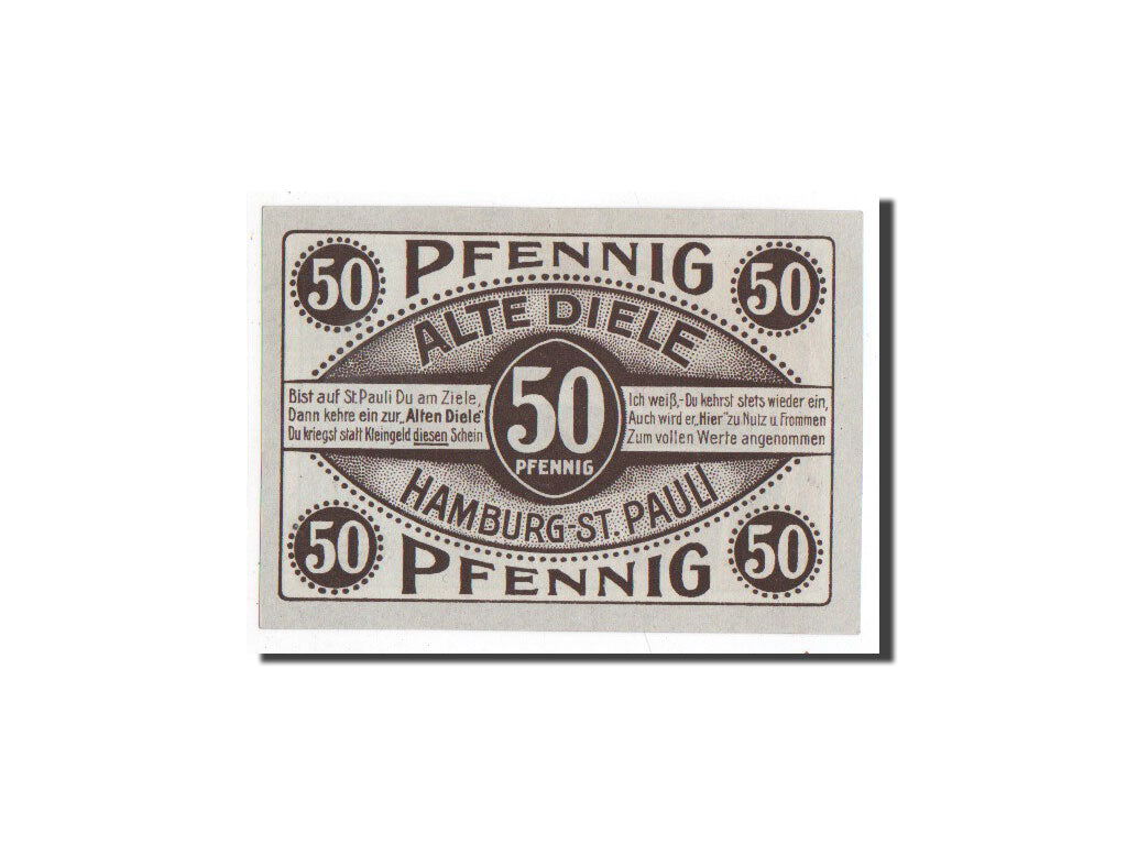 Biljet, Duitsland, Hamburg, 50 Pfennig, personnage 1, O.D, Undated, NIEUW