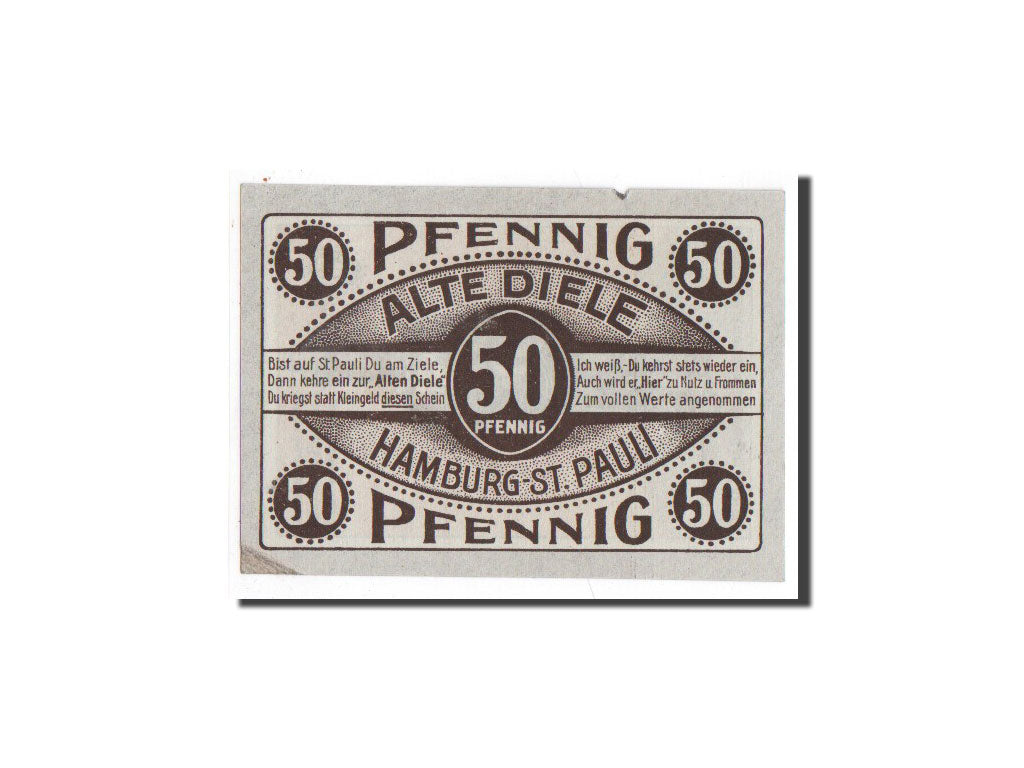 Biljet, Duitsland, Hamburg, 50 Pfennig, personnage 2, O.D, Undated, NIEUW