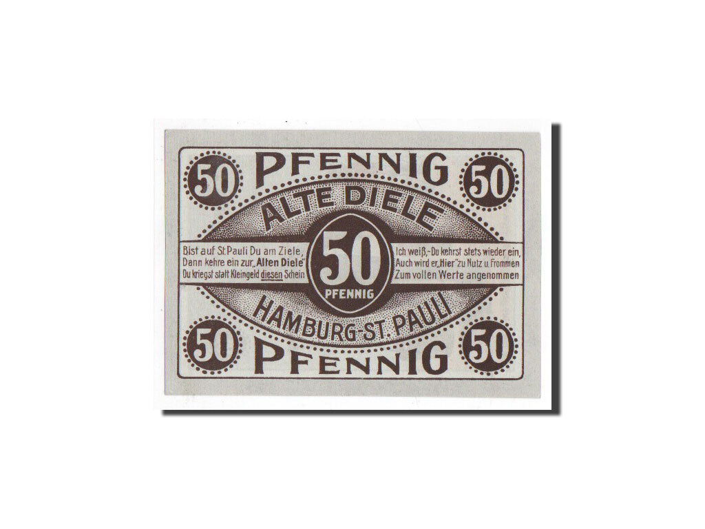 Biljet, Duitsland, Hamburg, 50 Pfennig, personnage, O.D, Undated, NIEUW