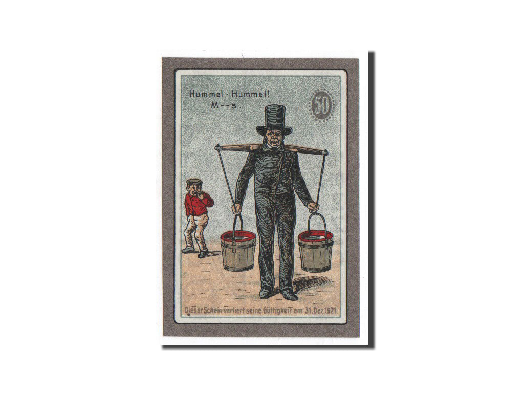 Biljet, Duitsland, Hamburg, 50 Pfennig, personnage, O.D, Undated, NIEUW