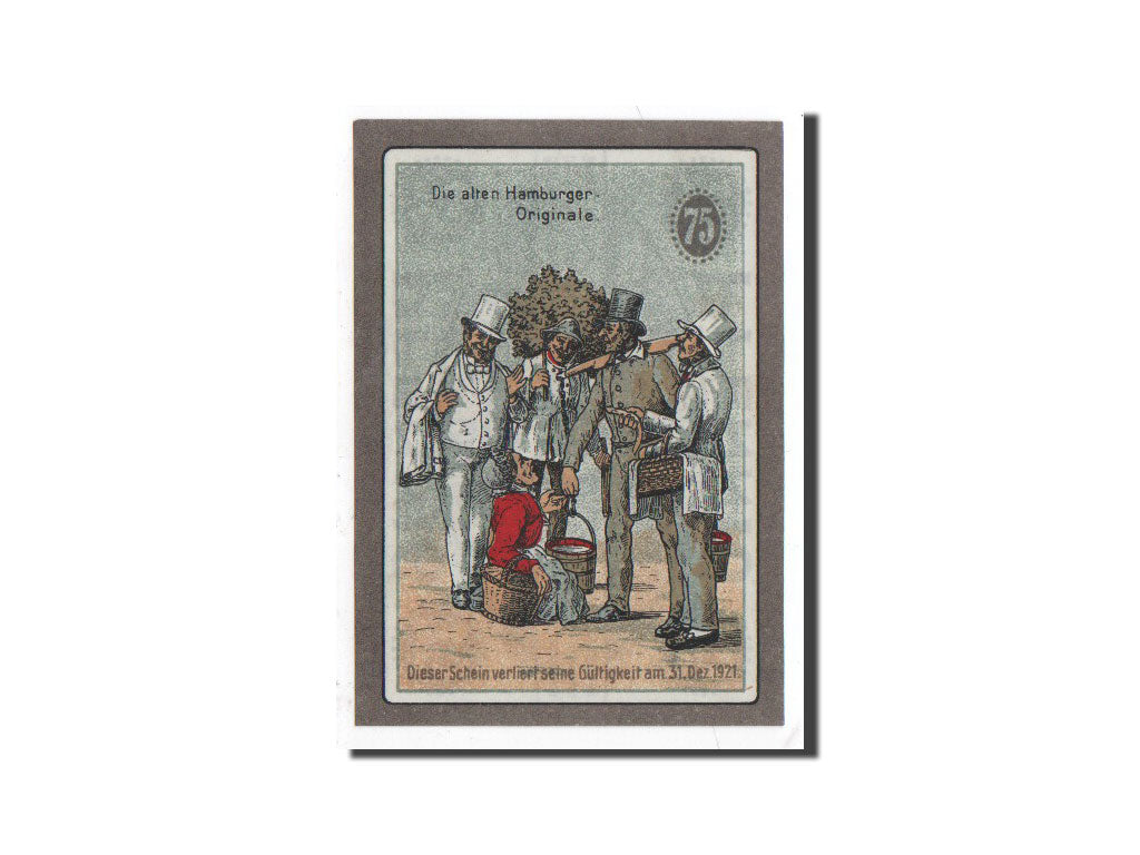 Biljet, Duitsland, Hamburg, 75 Pfennig, personnage, O.D, Undated, NIEUW